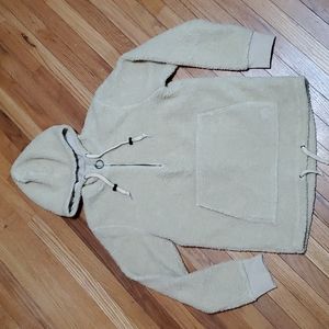 Zumiez Cream Teddy 1/4 Zip Henley Hoodie men's size small